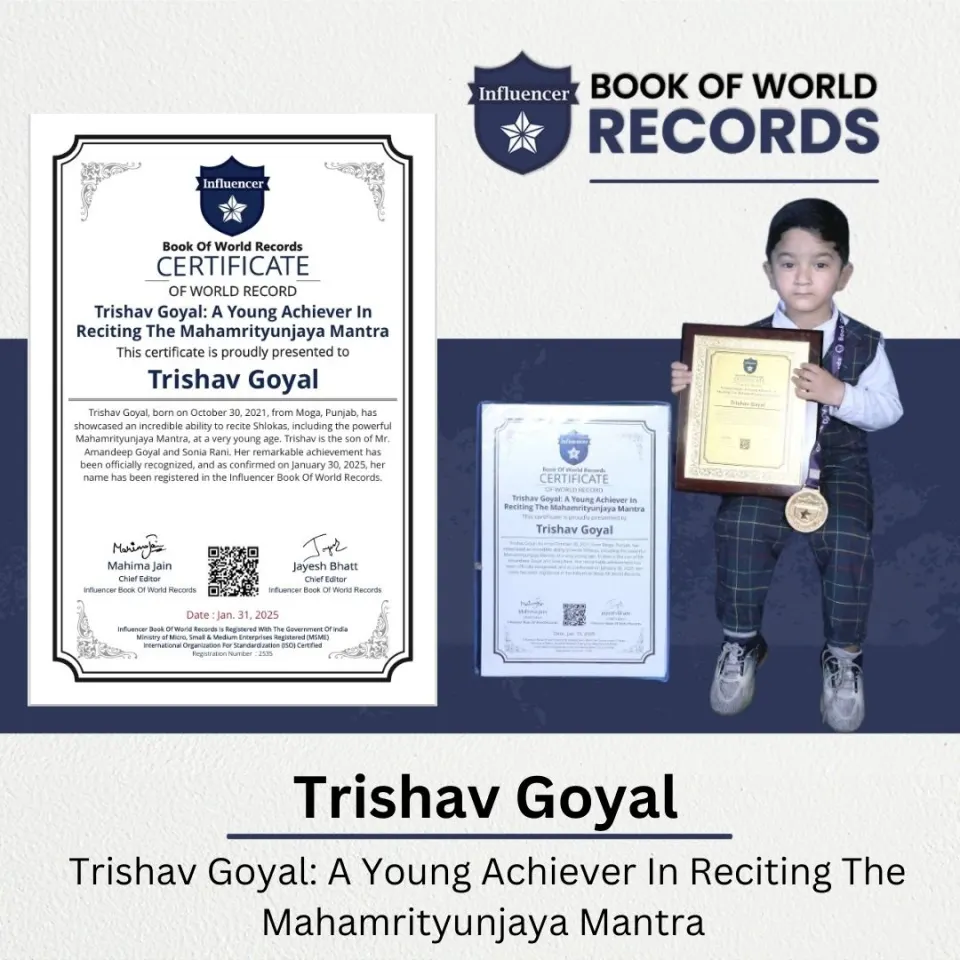 Trishav Goyal — Trishav Goyal: A Young Achiever In Reciting The Mahamrityunjaya Mantra