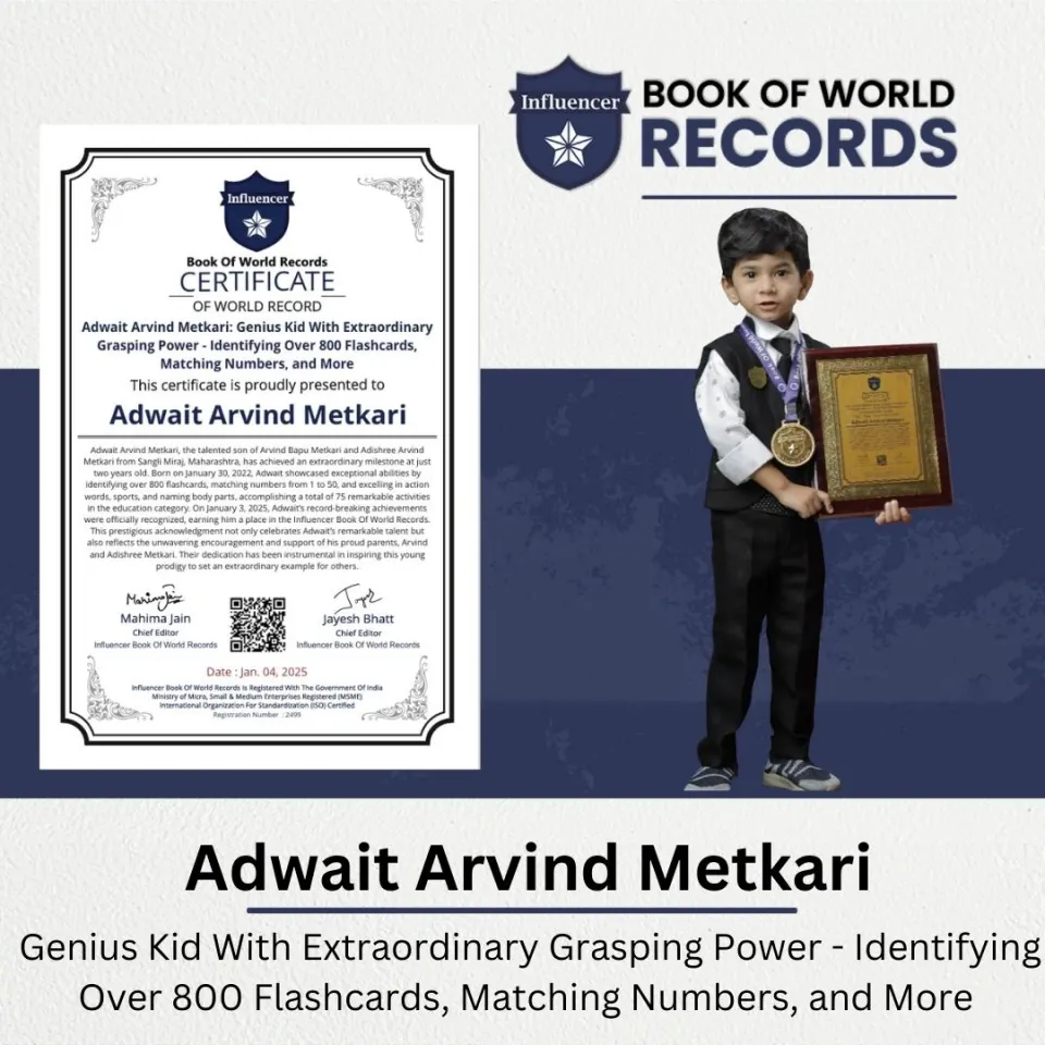 Adwait Arvind Metkar — Genius Kid With Extraordinary  Grasping Power - Identifying Over 800 Flashcards,   Matching Numbers, and More