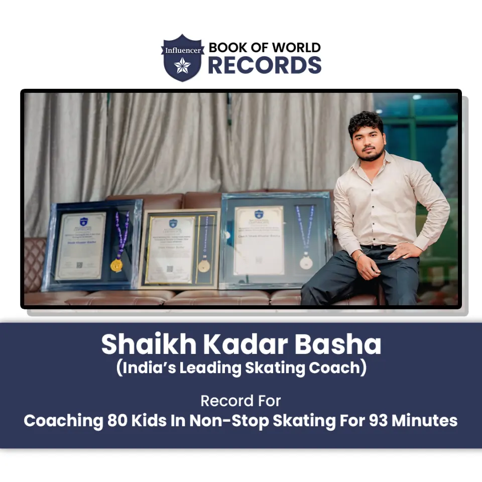 Shaik Khadar Basha  (India’s Leading Skating Coach) — Record For Coaching 80 Kids In Non-Stop Skating For 93 Minutes
