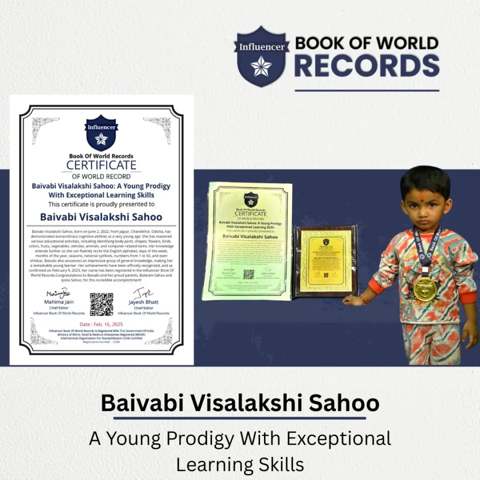 Baivabi Visalakshi Sahoo — A Young Prodigy With Exceptional Learning Skills