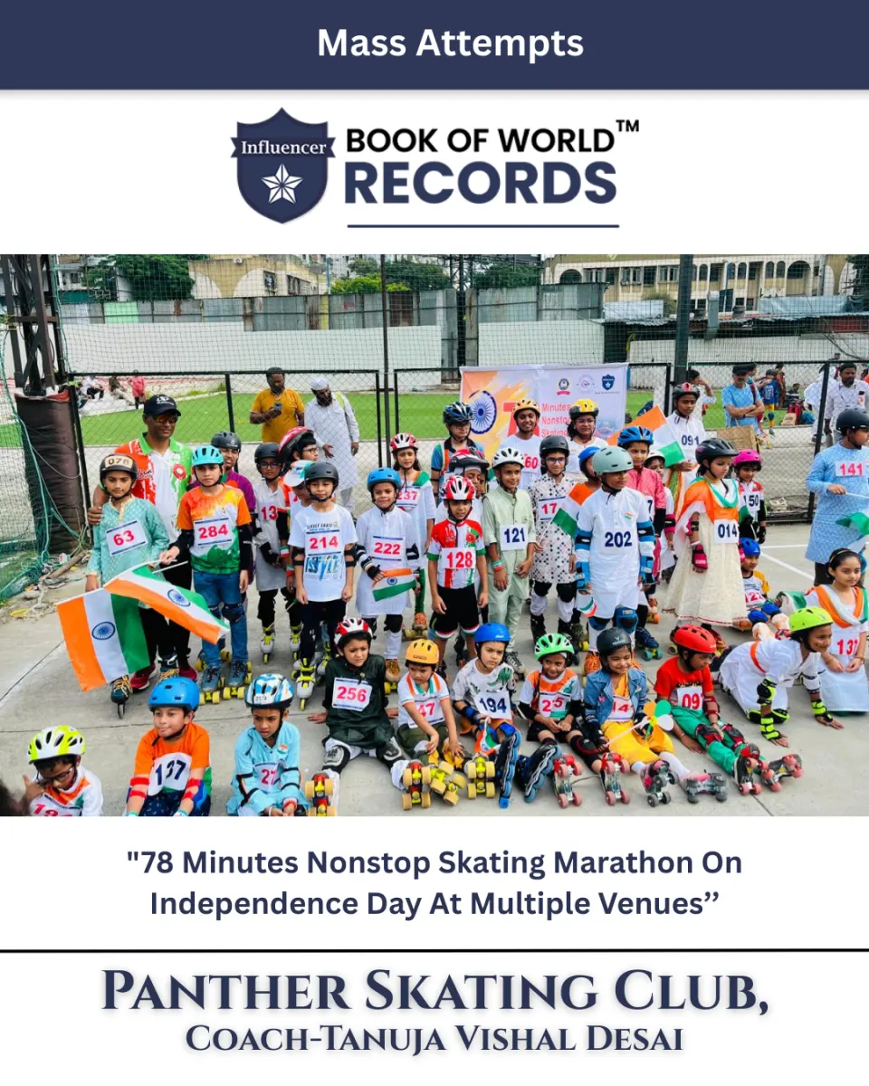Panther Skating Club — "78 Minutes Nonstop Skating Marathon On Independence Day At Multiple Venues’’