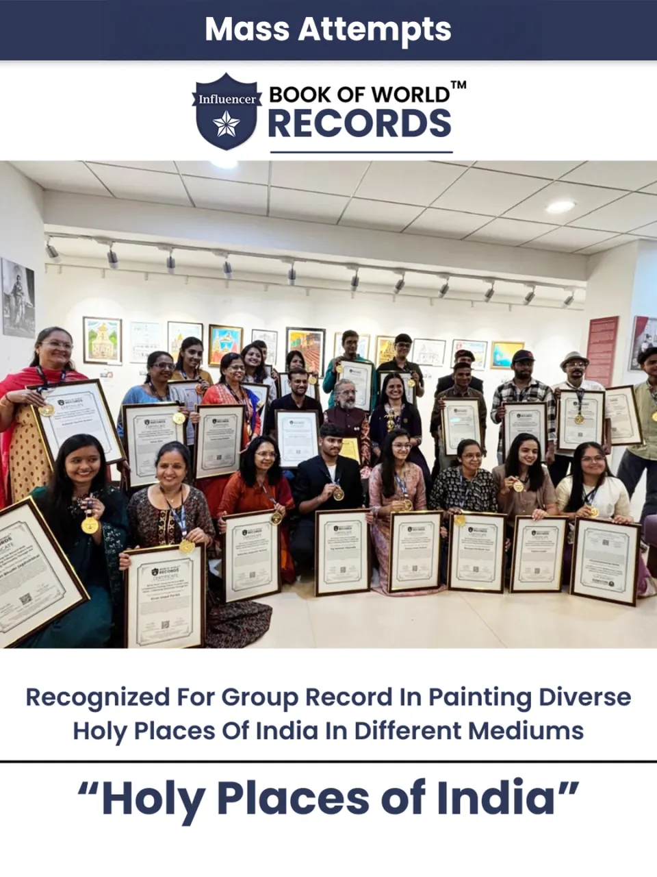 Holy Places of India — Recognized For Group Record In Painting Diverse  Holy Places Of India In Different Mediums