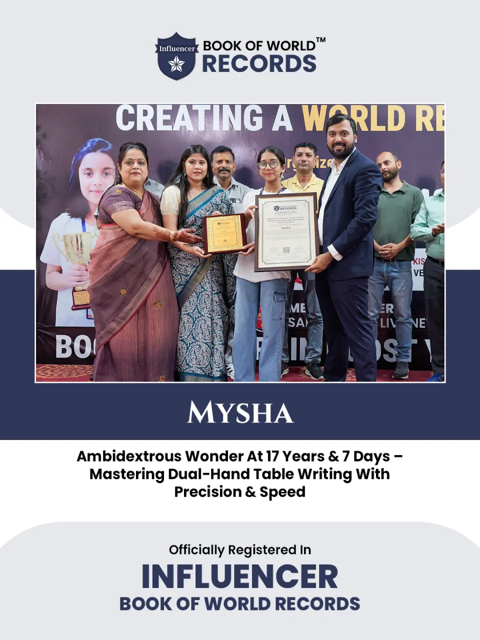 Mysha — Ambidextrous Wonder At 17 Years & 7 Days  Mastering Dual-Hand Table Writing With  Precision & Speed