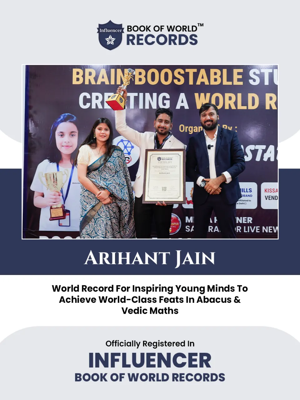 Arihant Jain — World Record For Inspiring Young Minds To  Achieve World-Class Feats In Abacus &  Vedic Maths