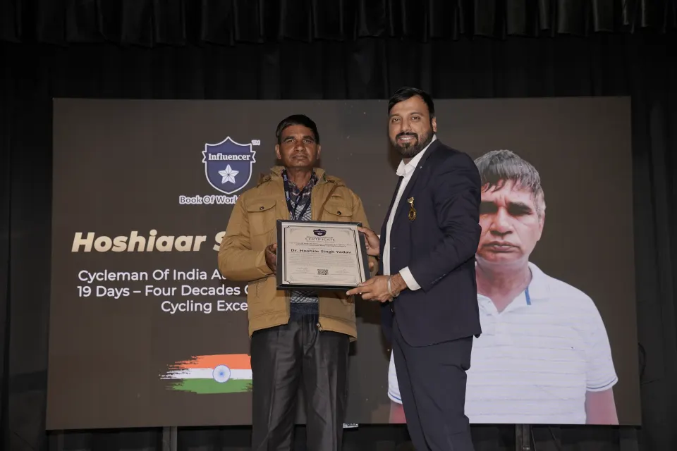 Dr. Hoshiar Singh Yadav — Cycleman Of India At 59 Years, 7 Months & 19 Days – Four Decades Of Unbroken Daily Cycling Excellence
