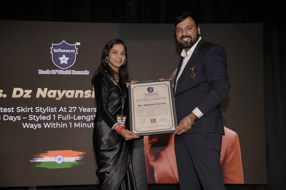 Ms. Nayansi Verma — Fastest Skirt Stylist At 27 Years, 4 Months & 18 Days – Styled 1 Full-Length Skirt In 10 Ways Within 1 Minute!