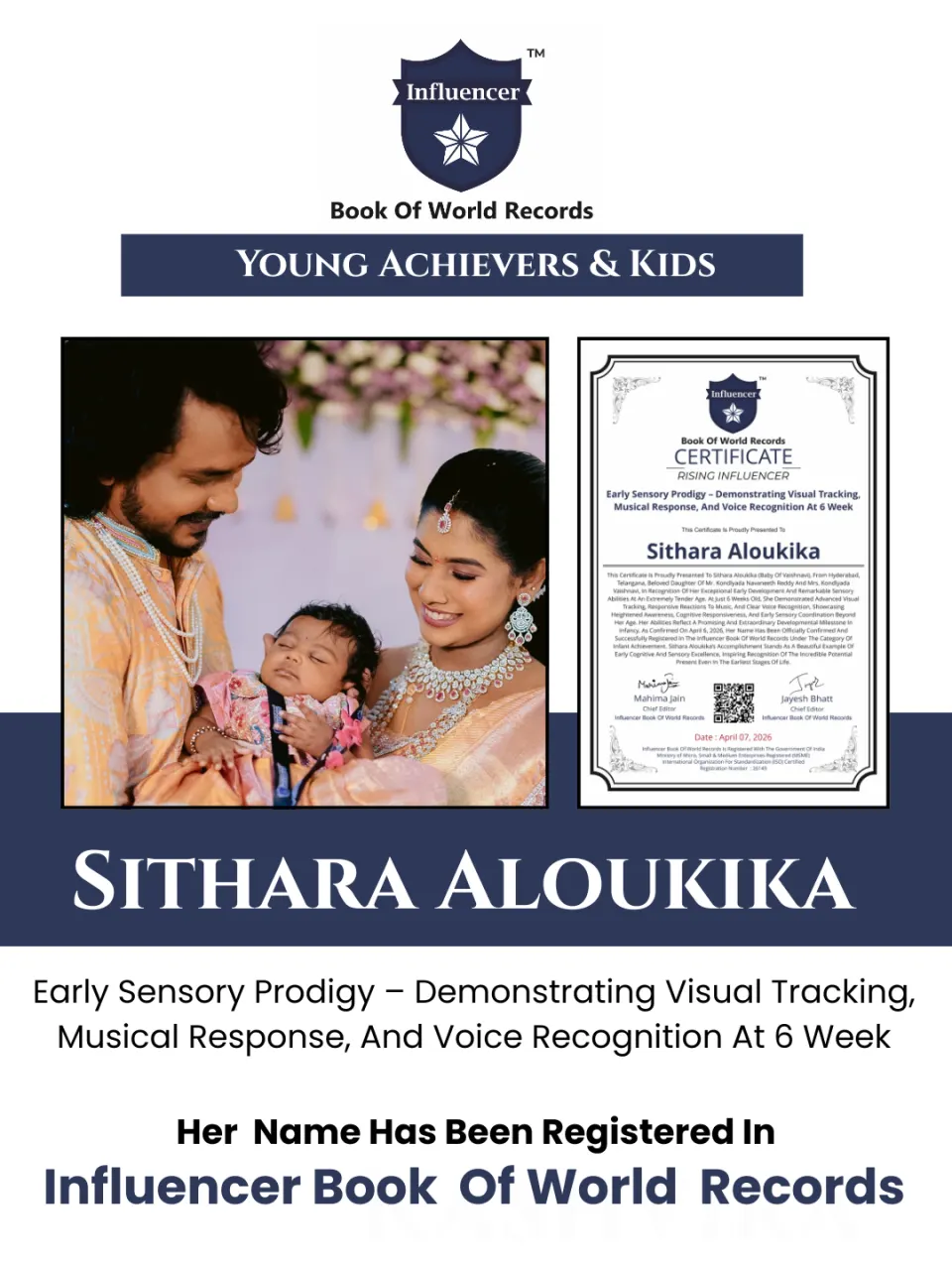 Sithara Aloukika — Early Sensory Prodigy – Demonstrating Visual Tracking, Musical Response, And Voice Recognition At 6 Week