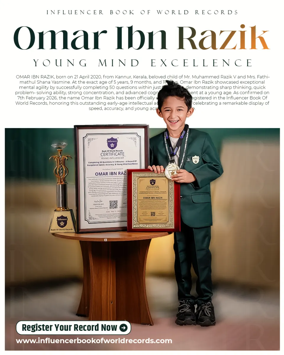Omar Ibn Razik — Completing 50 Questions In 5 Minutes – A Record Of Exceptional Speed, Accuracy, & Young Mind Excellence