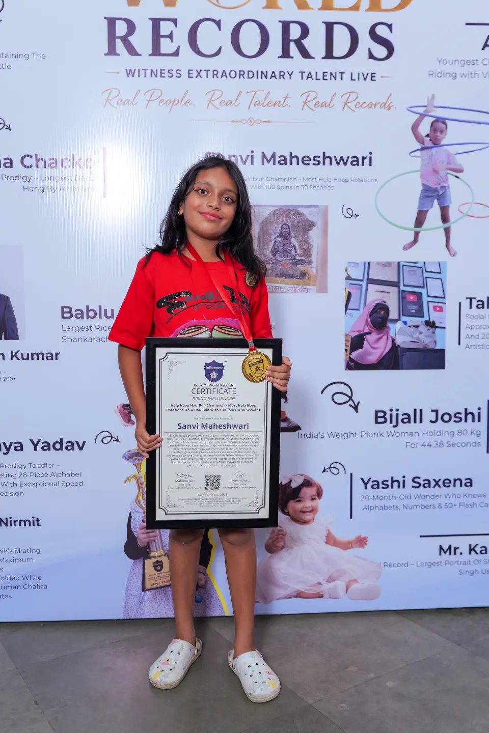 Sanvi Maheshwari — Hula Hoop Hair Bun Champion – Most Hula Hoop Rotations On A Hair Bun With 100 Spins In 30 Seconds