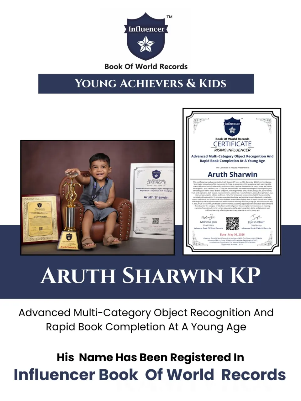 Aruth Sharwin KP — Advanced Multi-Category Object Recognition And  Rapid Book Completion At A Young Age