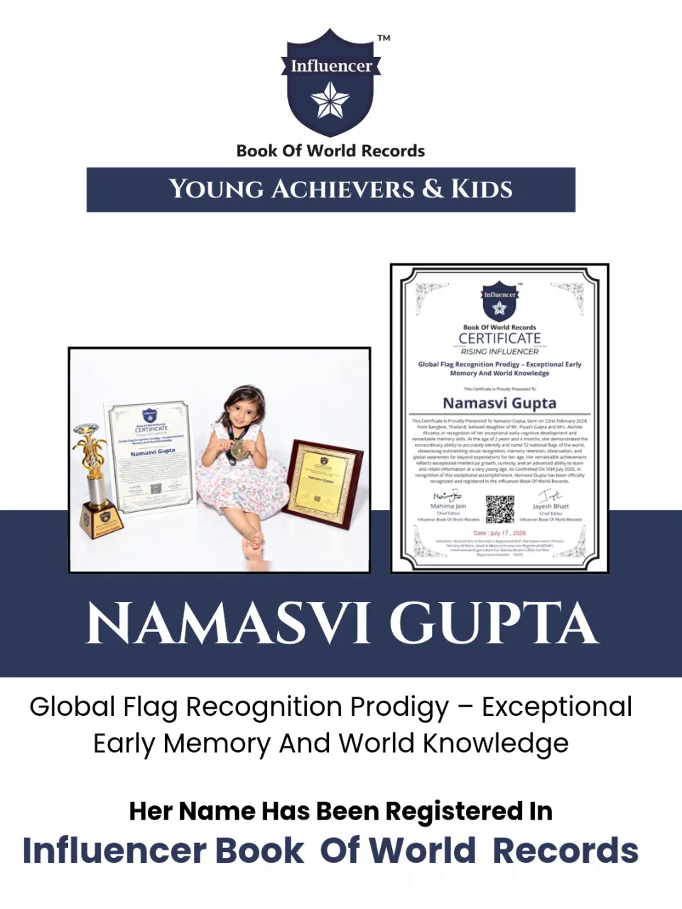 Namasvi Gupta — Global Flag Recognition Prodigy – Exceptional Early  Memory And World Knowledge